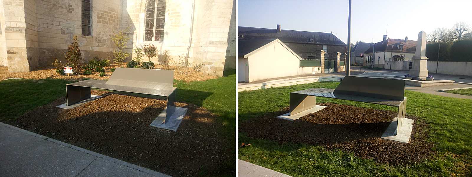 Pose de mobilier urbain